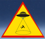 Alien Abduction Warning Metal Sign