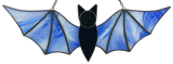 Bat Suncatcher - Blue and White Swirled