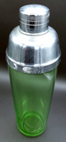 Uranium Glass Cocktail Shaker with Strainer