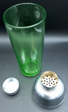 Uranium Glass Cocktail Shaker with Strainer