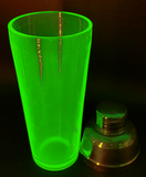 Uranium Glass Cocktail Shaker with Strainer
