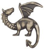 Brass-Finished Cast Iron Dragon Wall Hook
