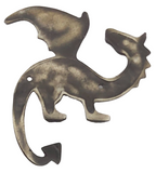 Brass-Finished Cast Iron Dragon Wall Hook