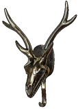 Deer Skull Hook Antiqued Solid Brass