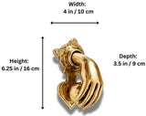 Hand & Ball Solid Brass Door Knocker