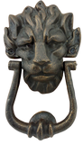 Lion Cast Iron Door Knocker & Strike Plate