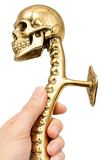 Spine with Skull Solid Brass Door Pull - Small