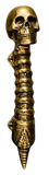 Spine with Skull Solid Brass Door Pull - Small