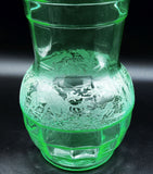 Etched Black Forest Uranium Glass Vase