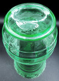 Etched Black Forest Uranium Glass Vase