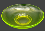 Extra Large Vaseline Glass Serving Bowl