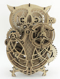 Steampunk Owl Wood Pendulum Clock Kit